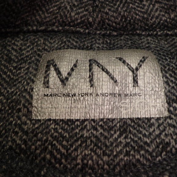 NWOT MARC NEW YORK ANDREW MARC FLEECE-LINED JACKET S BLUE HERRINGBONE - Picture 4 of 16